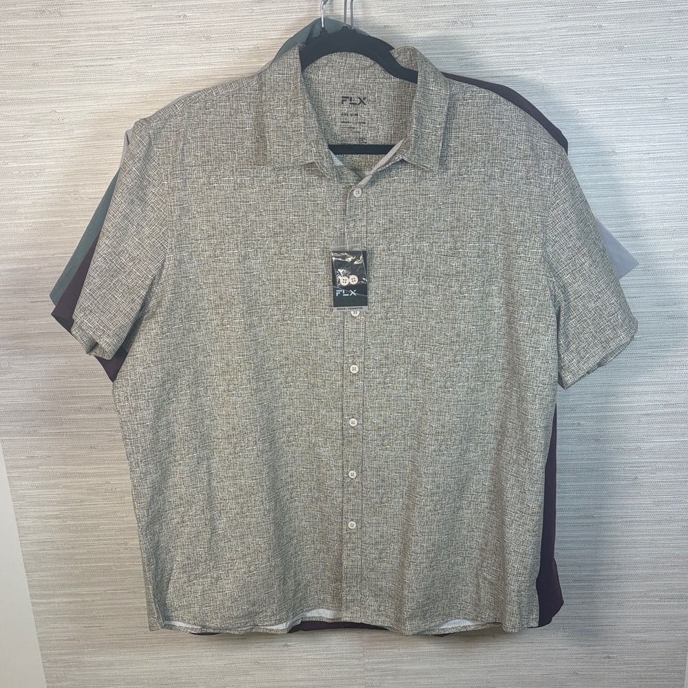 Bundle of 4 FLX Men's Casual Button Down Shirts